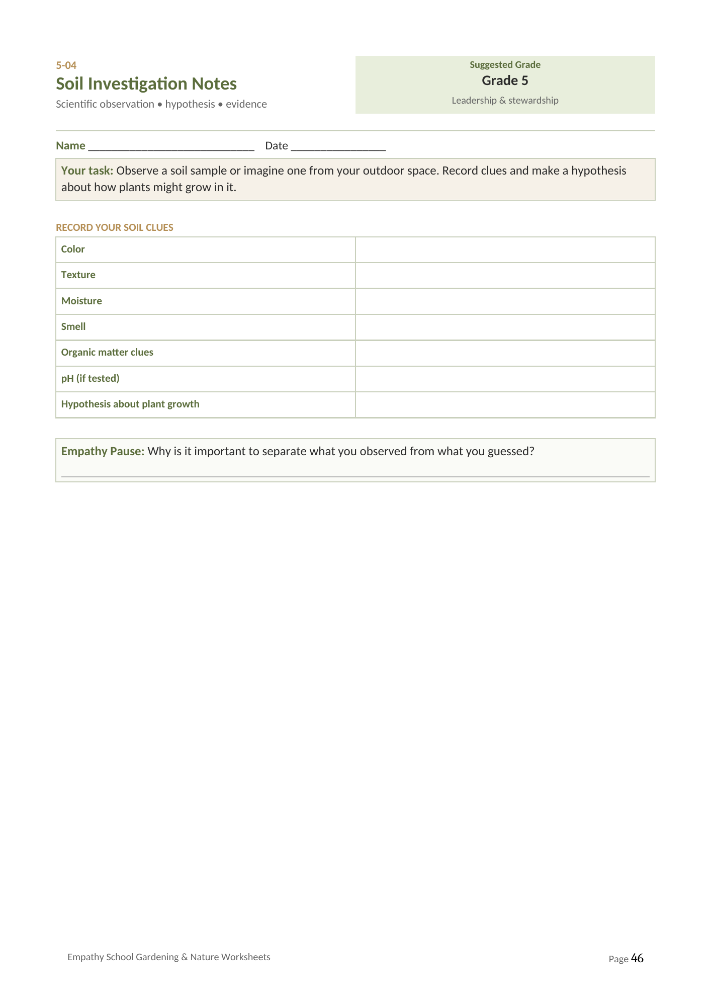 Soil Investigation Notes