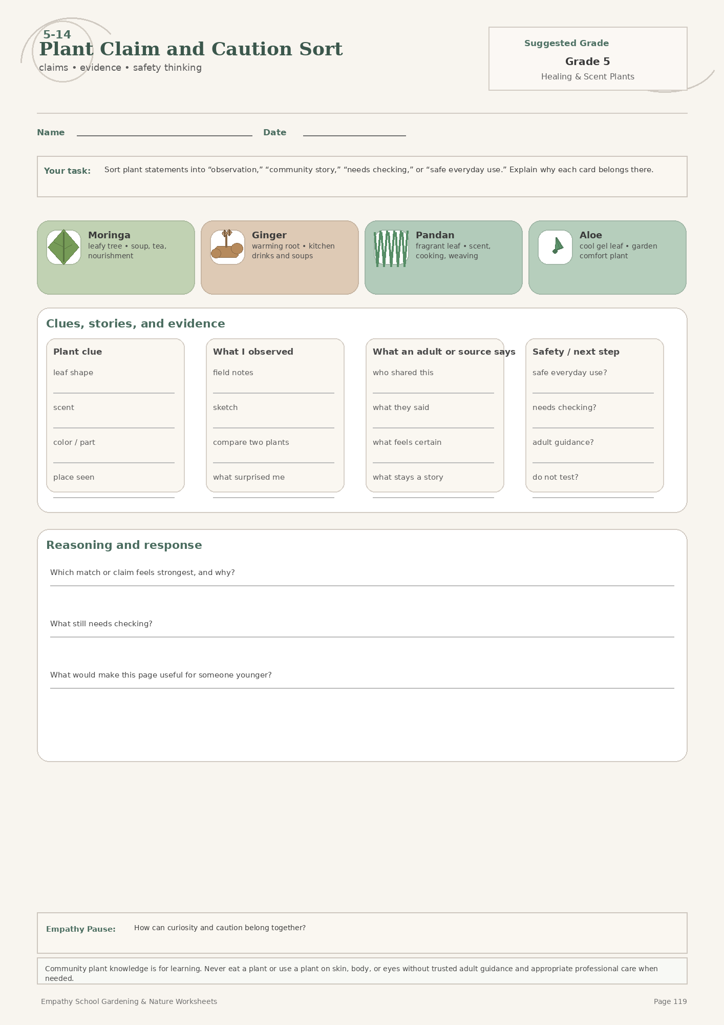 Plant Claim and Caution Sort