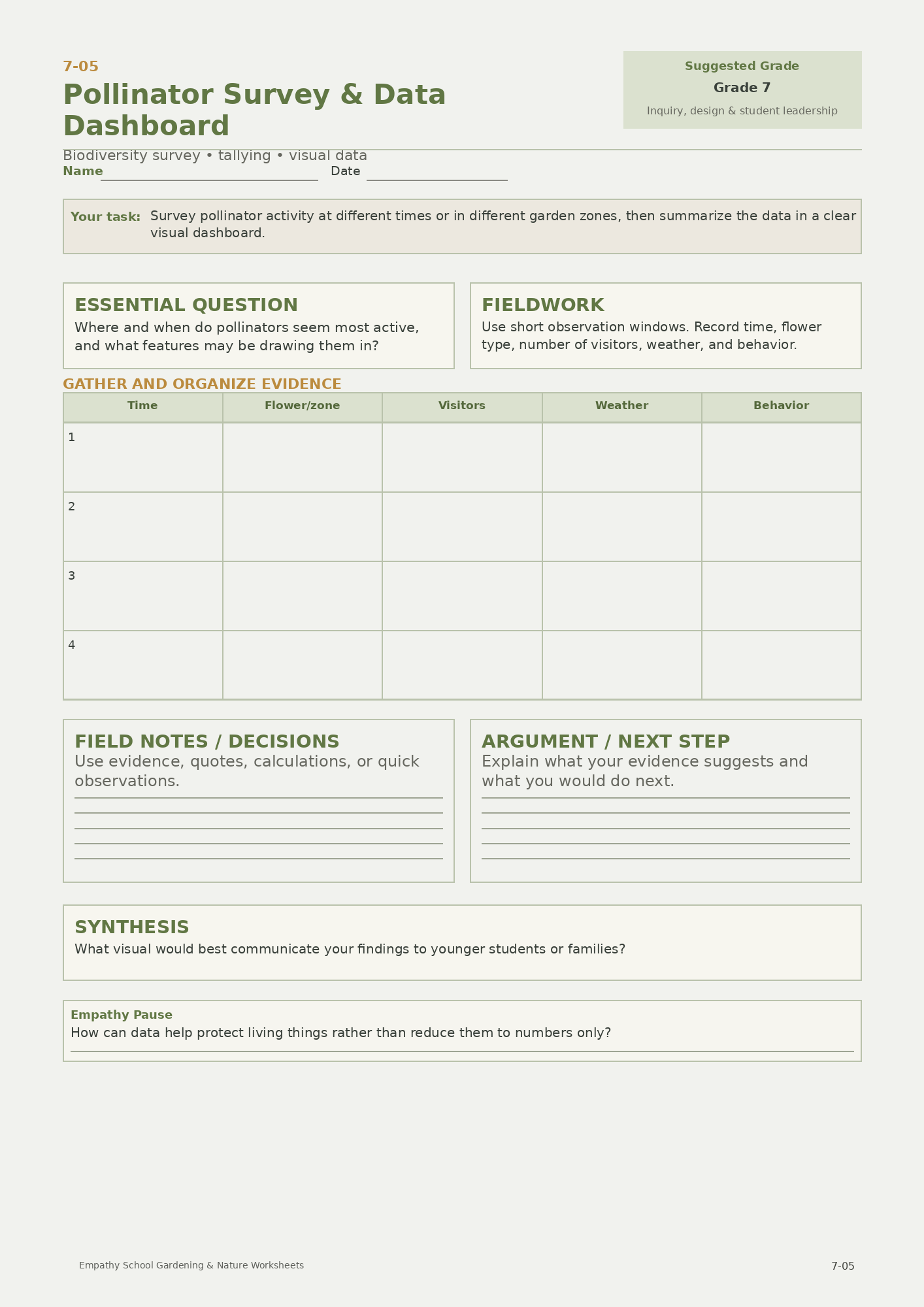 Pollinator Survey and Data Dashboard